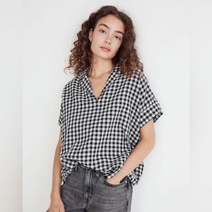 Madewell Swenson Popover Shirt in Double-Faced Gingham NWT